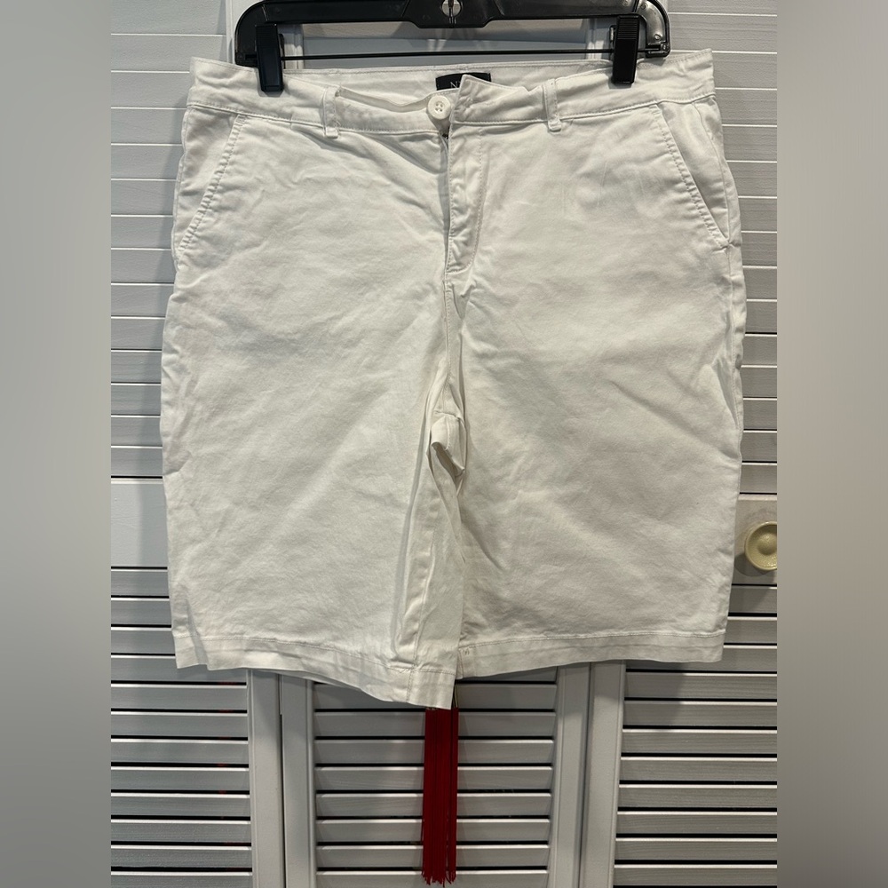 Solid white NYDJ Jean shorts five pocket size 12